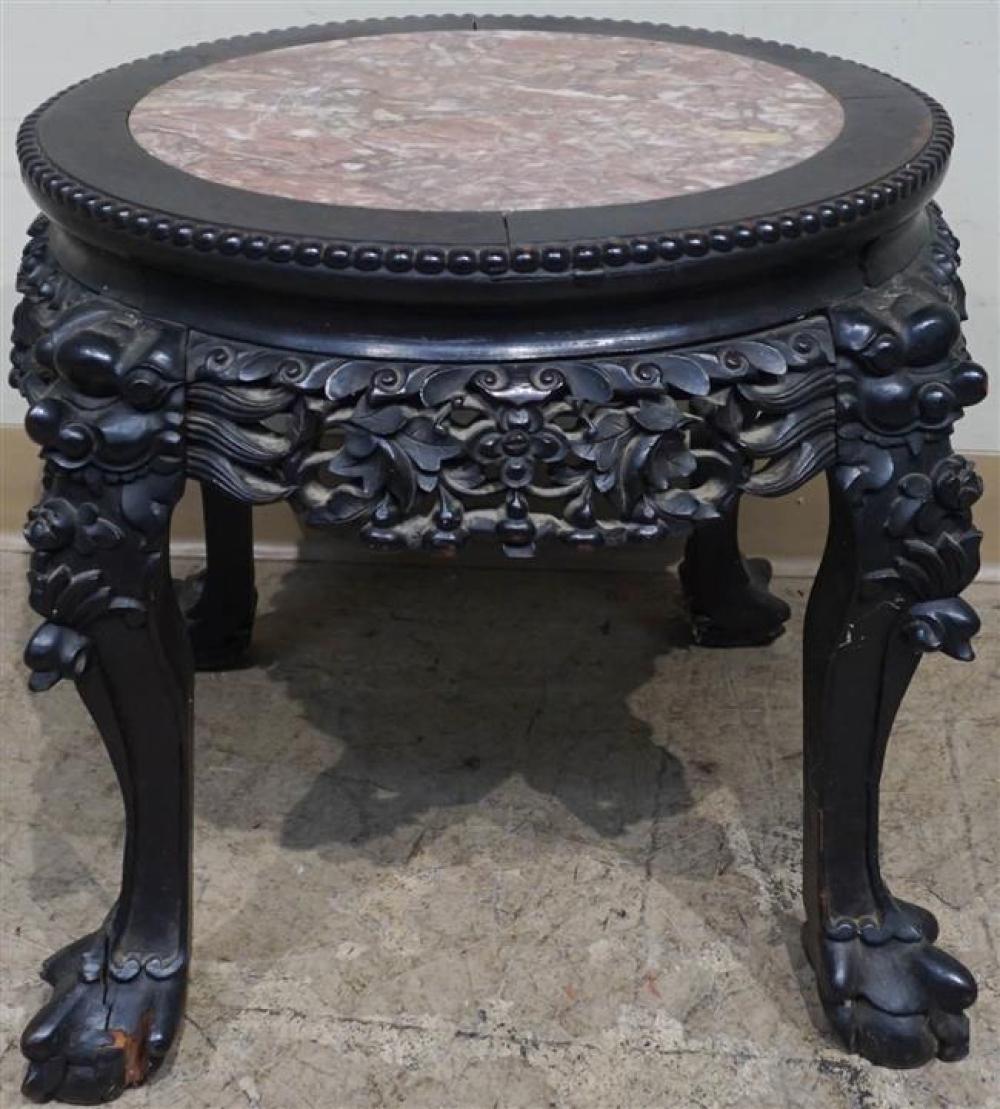 CHINESE CARVED HARDWOOD MARBLE