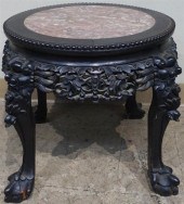 CHINESE CARVED HARDWOOD MARBLE