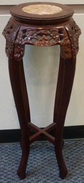 CHINESE CARVED HARDWOOD MARBLE