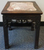 CHINESE CARVED HARDWOOD MARBLE