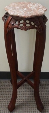 CHINESE CARVED HARDWOOD MARBLE