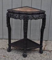 CHINESE CARVED HARDWOOD MARBLE
