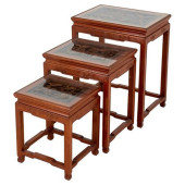 CHINESE CARVED HARDWOOD NESTIN
