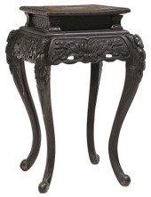 CHINESE CARVED HARDWOOD PEDEST