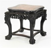 CHINESE CARVED HARDWOOD PUDDIN