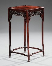 CHINESE CARVED HARDWOOD SIDE T
