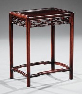 CHINESE CARVED HARDWOOD SIDE T