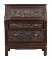CHINESE CARVED HARDWOOD SLANT