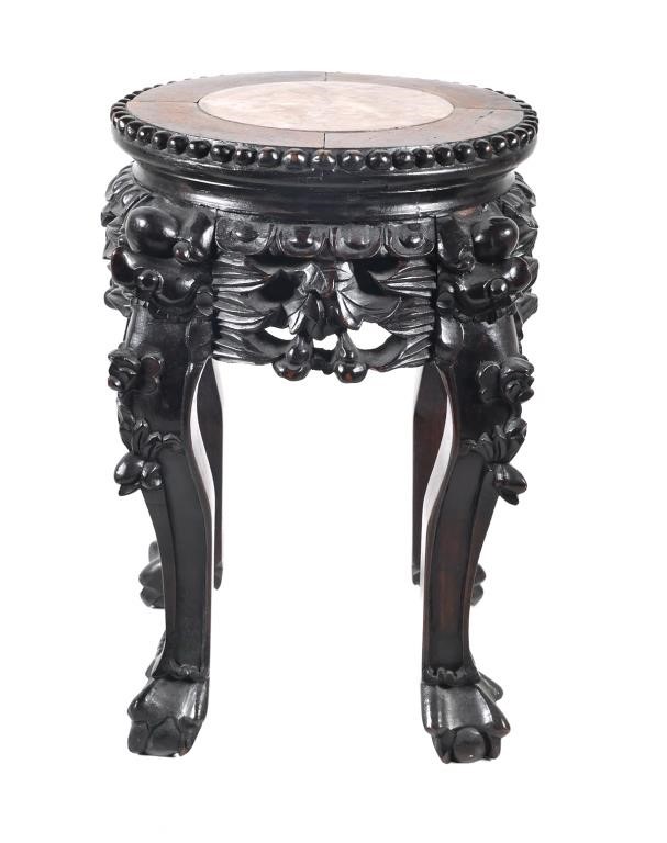 CHINESE CARVED HARDWOOD STAND