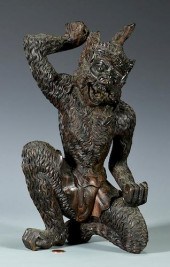 CHINESE CARVED HARDWOOD SUN WU