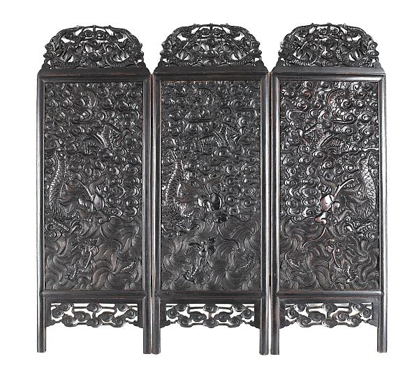 Chinese carved hardwood tablescreen