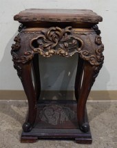 CHINESE CARVED HARDWOOD TABOUR