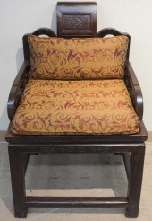 CHINESE CARVED HARDWOOD THRONE