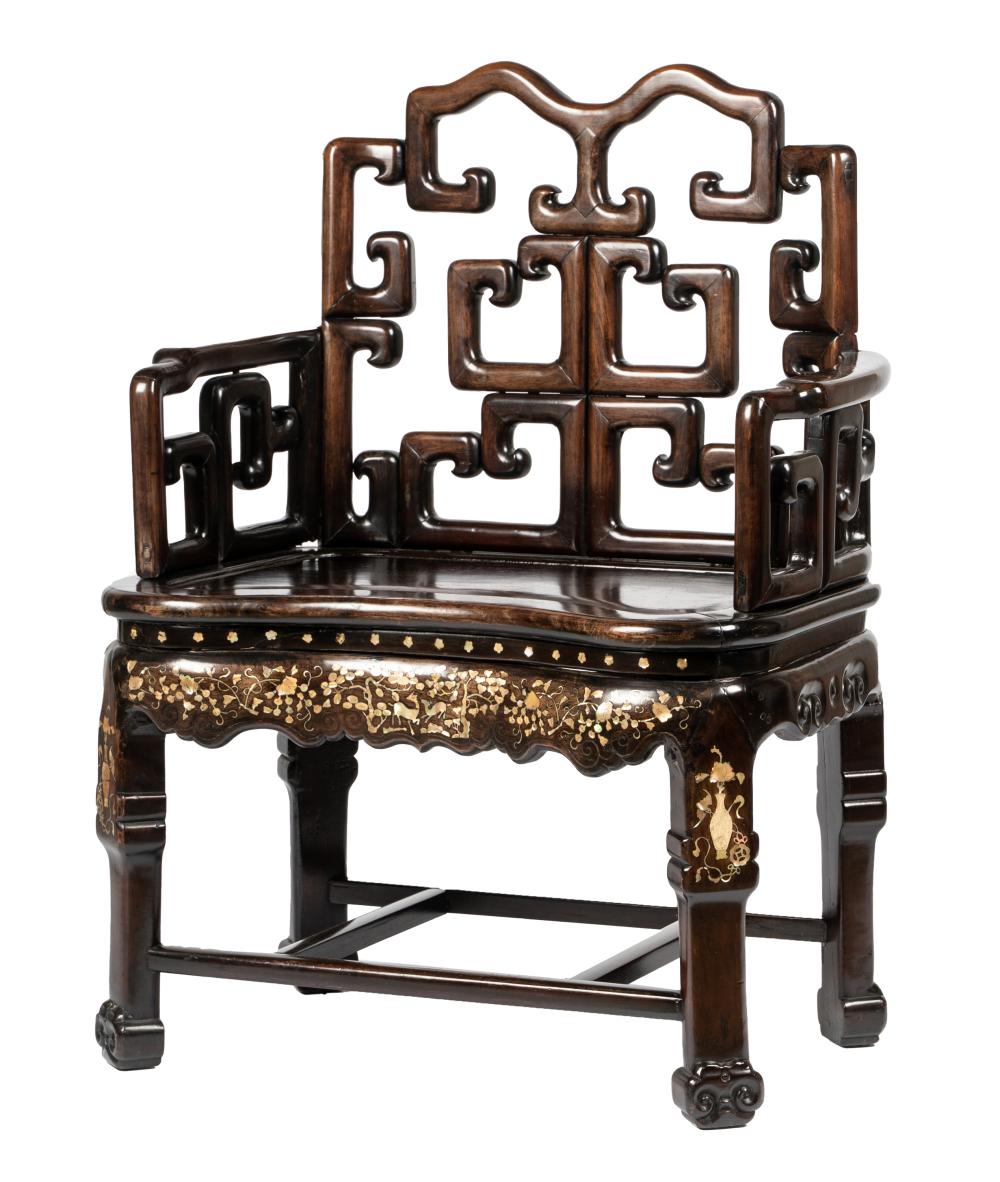 CHINESE CARVED HARDWOOD THRONE
