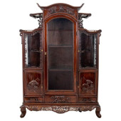 CHINESE CARVED HARDWOOD VITRIN