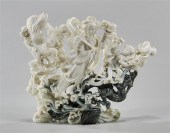 Chinese carved 'Honan' jade op