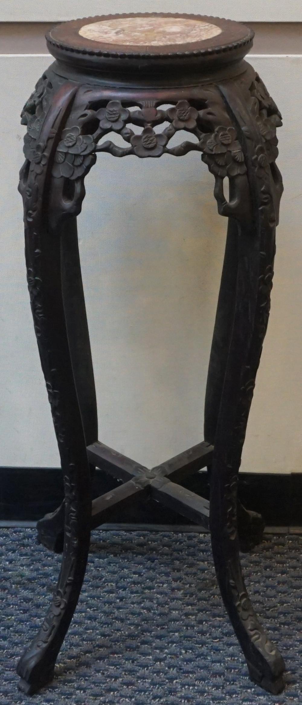 CHINESE CARVED HONGMU MARBLE