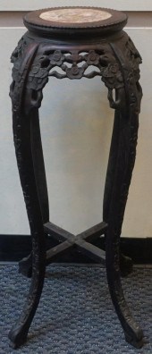 CHINESE CARVED HONGMU MARBLE I
