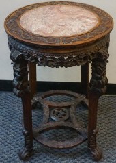 CHINESE CARVED HONGMU MARBLE I