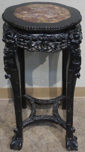 CHINESE CARVED HONGMU MARBLE I