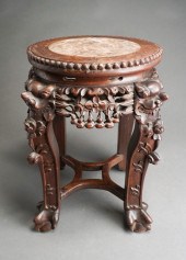 CHINESE CARVED HONGMU MOTTLED