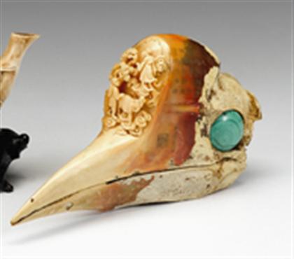 Chinese carved horn-bill model   