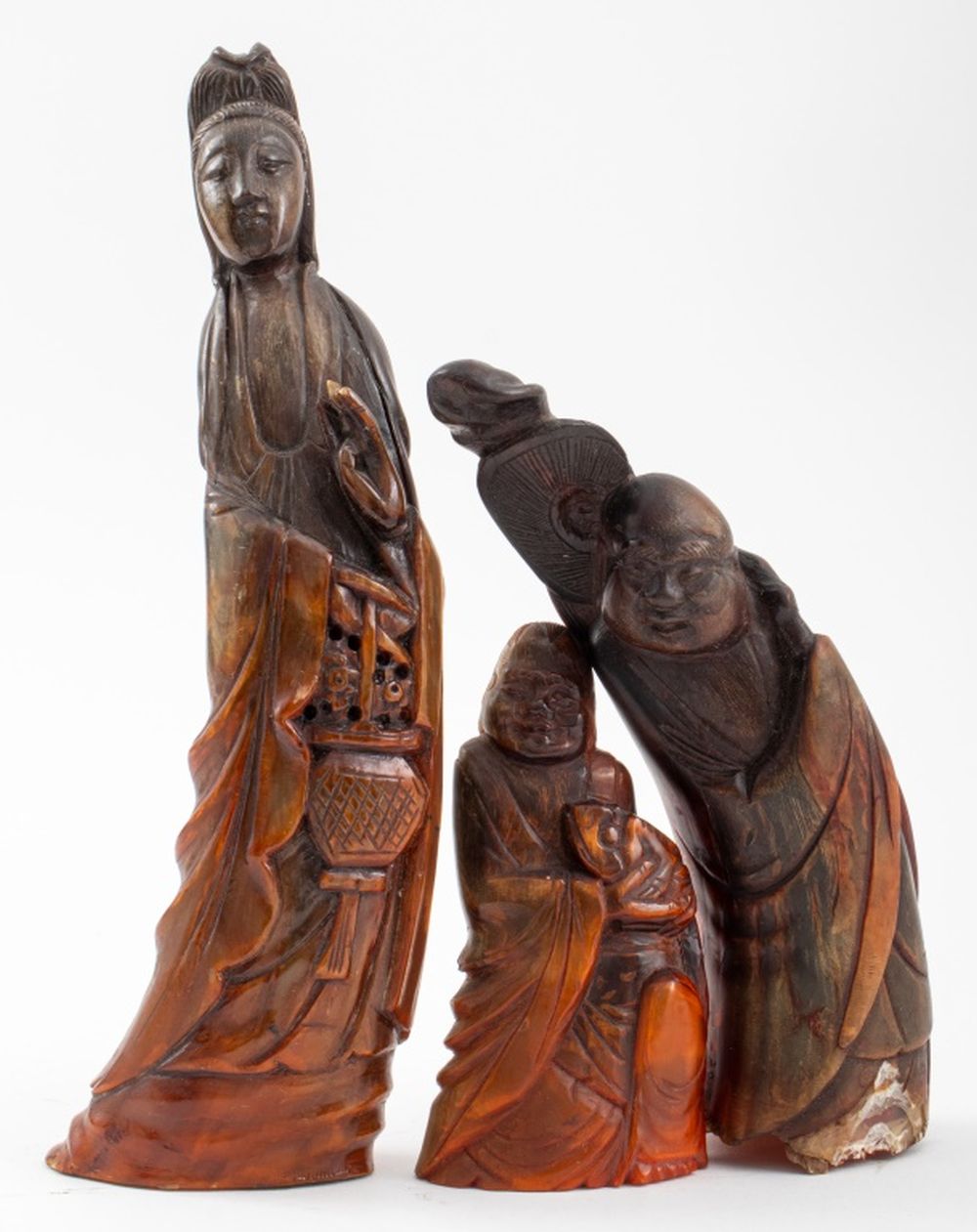 CHINESE CARVED HORN DEITY