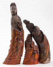 CHINESE CARVED HORN DEITY SCUL