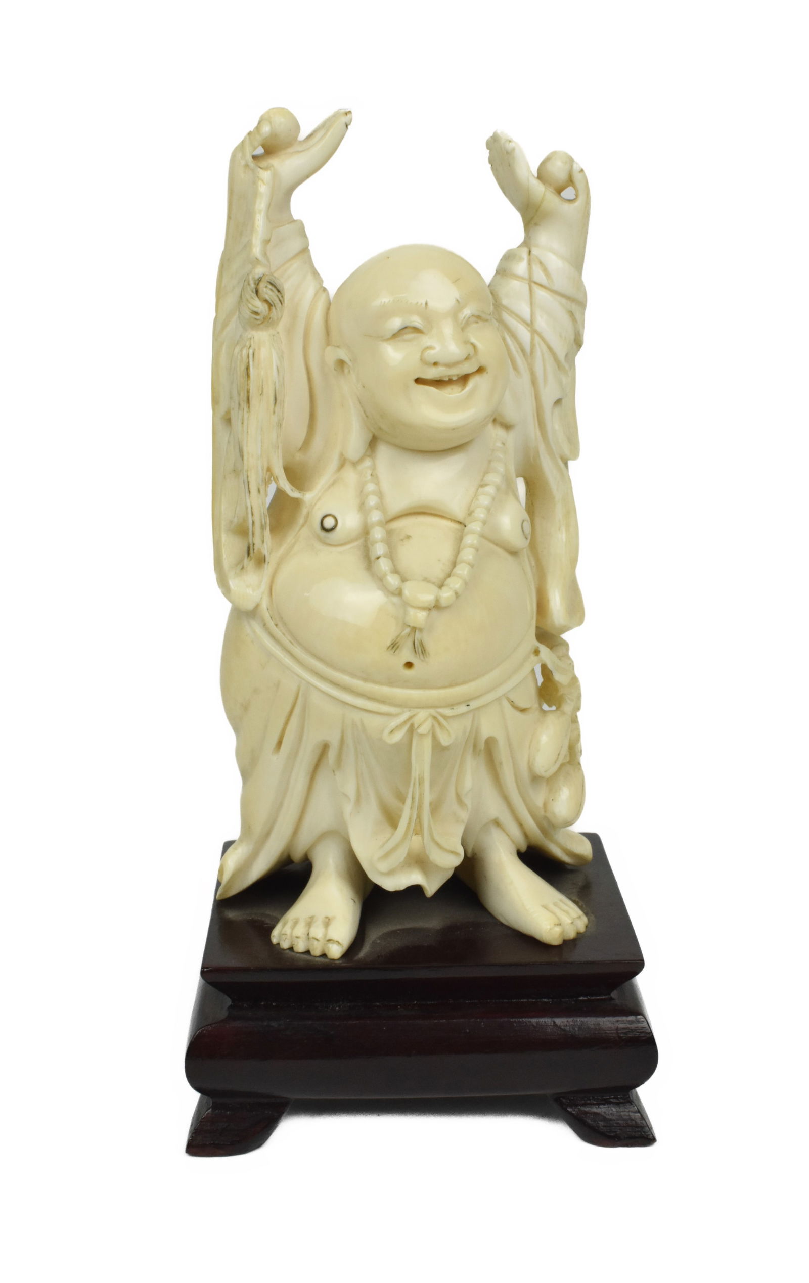 CHINESE CARVED HOTEI ON STAND, 5