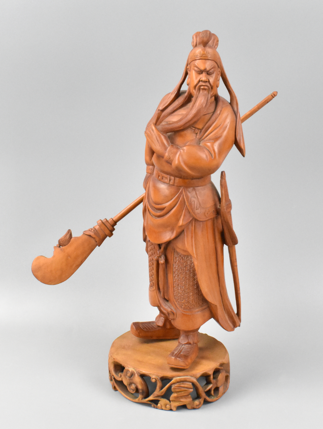 CHINESE CARVED HUANGYANG WOOD" GUAN