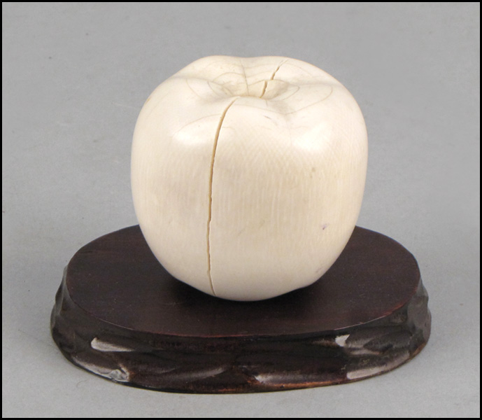 CHINESE CARVED IVORY APPLE.