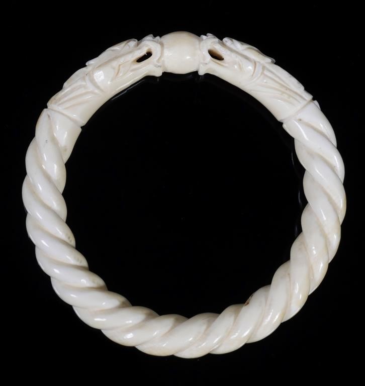 CHINESE CARVED IVORY BANGLE