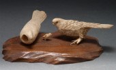 Chinese carved ivory bird grou