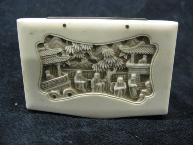 Chinese Carved Ivory Box intaglio