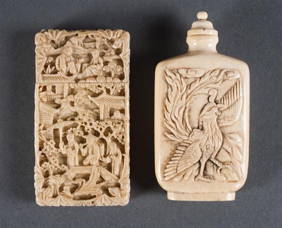 Chinese carved Ivory card case