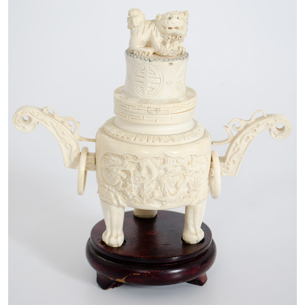 Chinese Carved Ivory Censor
