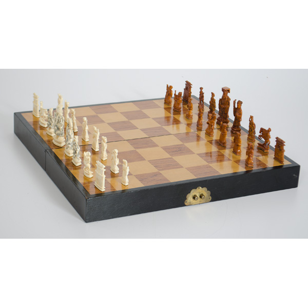 Chinese Carved Ivory Chess Set