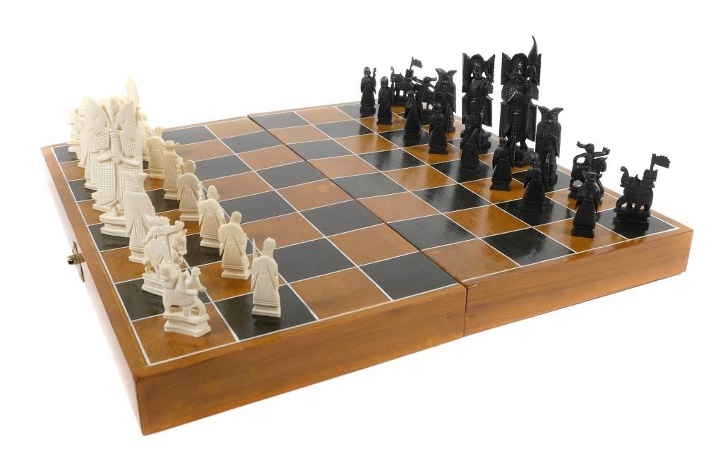 CHINESE CARVED IVORY CHESS