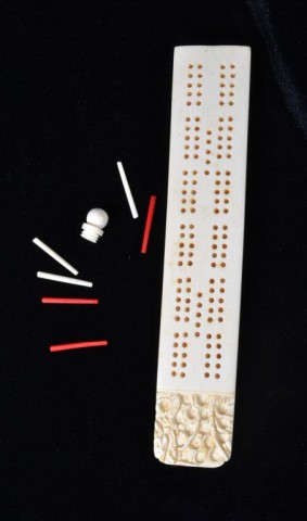 Chinese Carved Ivory Cribbage