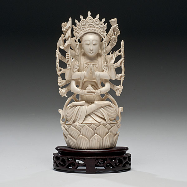 Chinese Carved Ivory Deity Chinese.