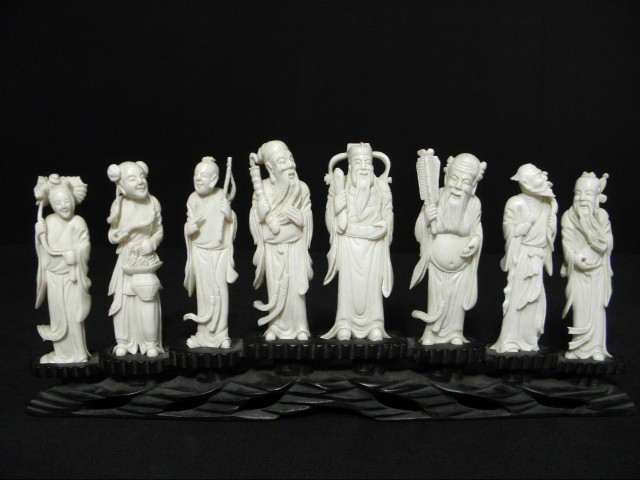 Chinese carved ivory display