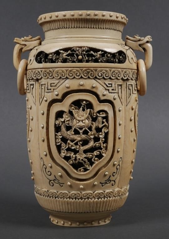 CHINESE CARVED IVORY DRAGON