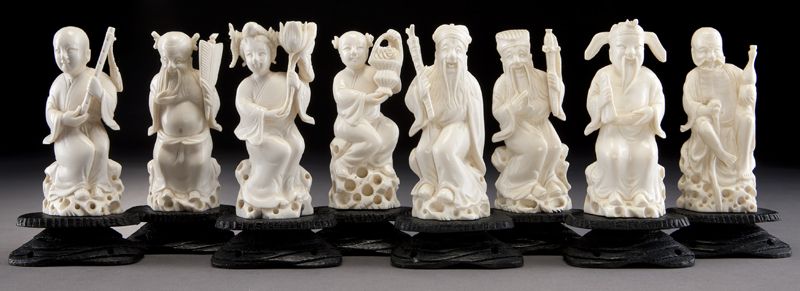 Chinese carved ivory eight