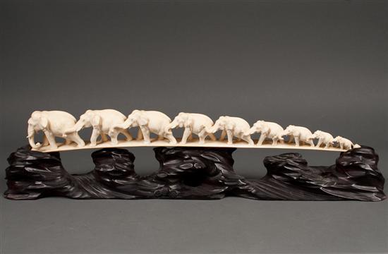 Chinese carved ivory elephant