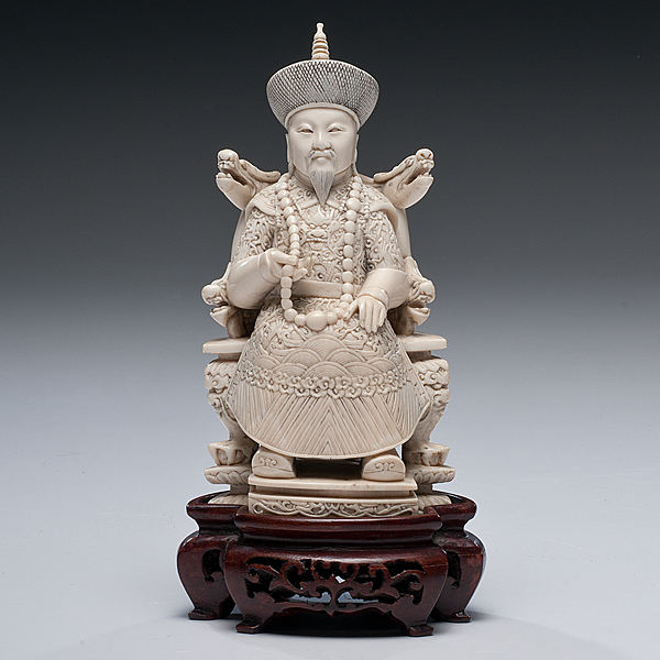 Chinese Carved Ivory Emperor