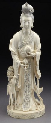 Chinese carved ivory figure (I