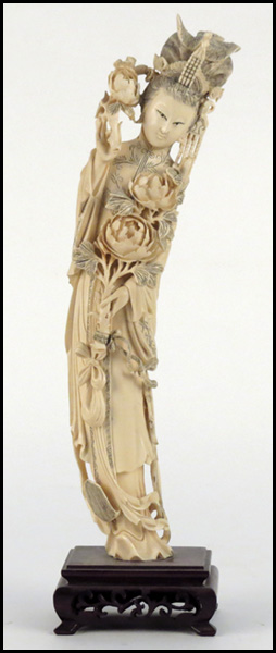 CHINESE CARVED IVORY FIGURE OF AN