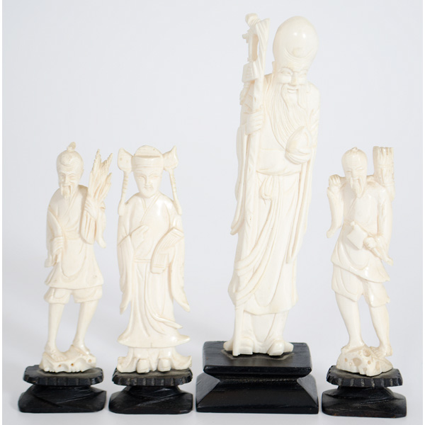 Chinese Carved Ivory Figures China.