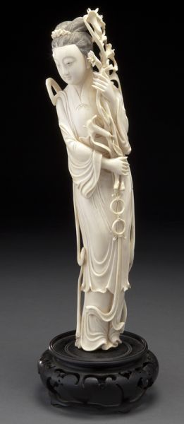 Chinese carved ivory lady