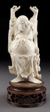 Chinese carved ivory Maitreya